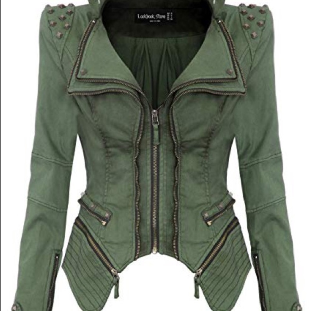 Lookbook Store Green studded jacket